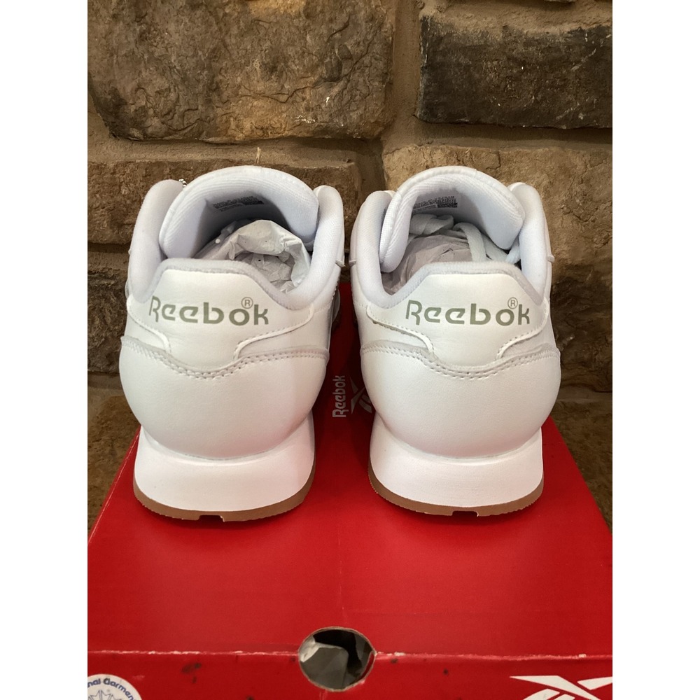 Reebok Classic Leather White Gum Mens 9.5 Womens 11 Sneakers 100008491 New - Picture 7 of 8